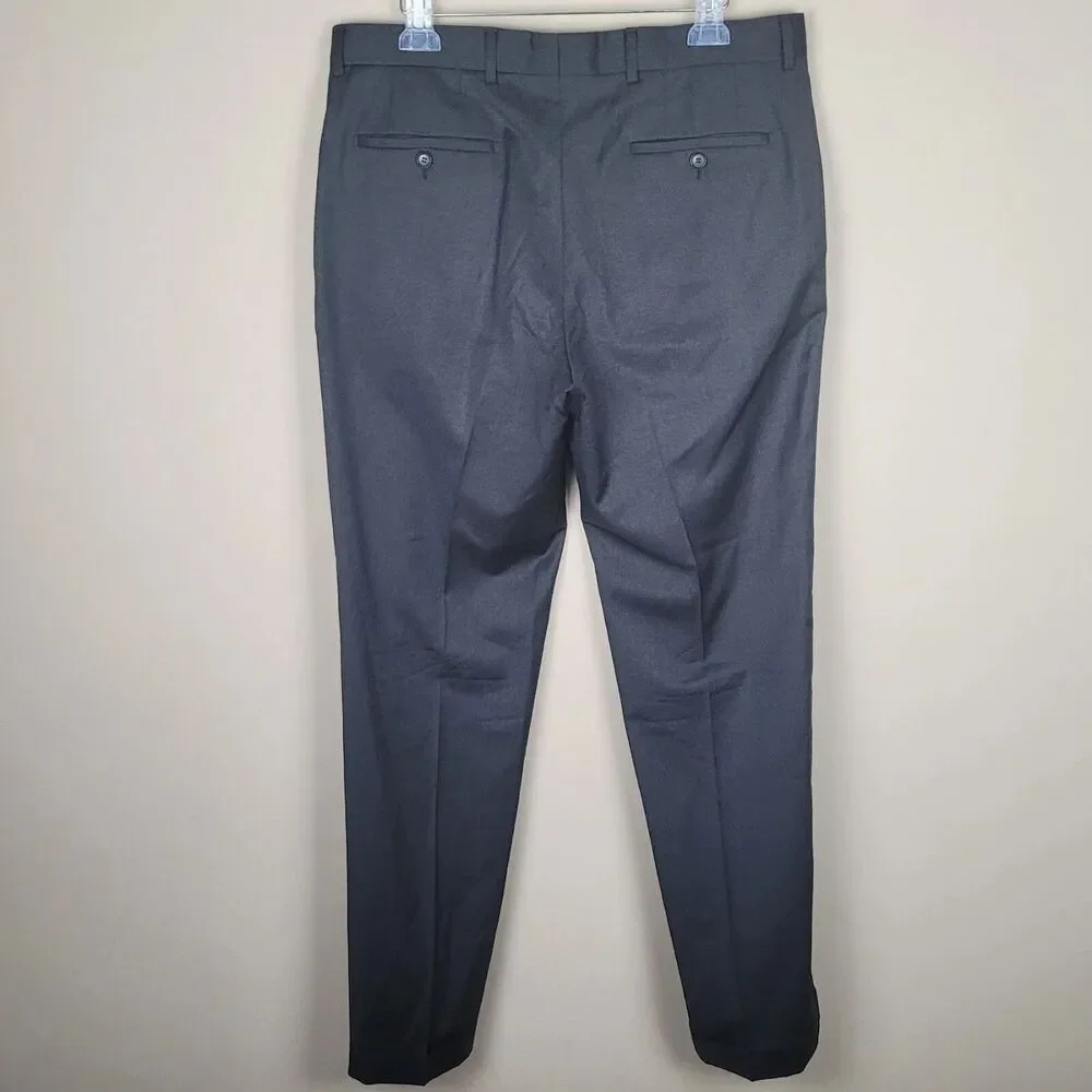 Hugo Boss Waist Size 36 Virgin Wool Pasolini Dress Pants Dark Gray Size 40 L